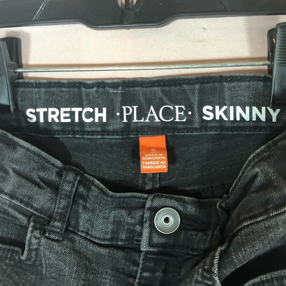 The Children's Place Adjustable Waist Black Skinny Jeans Size 6